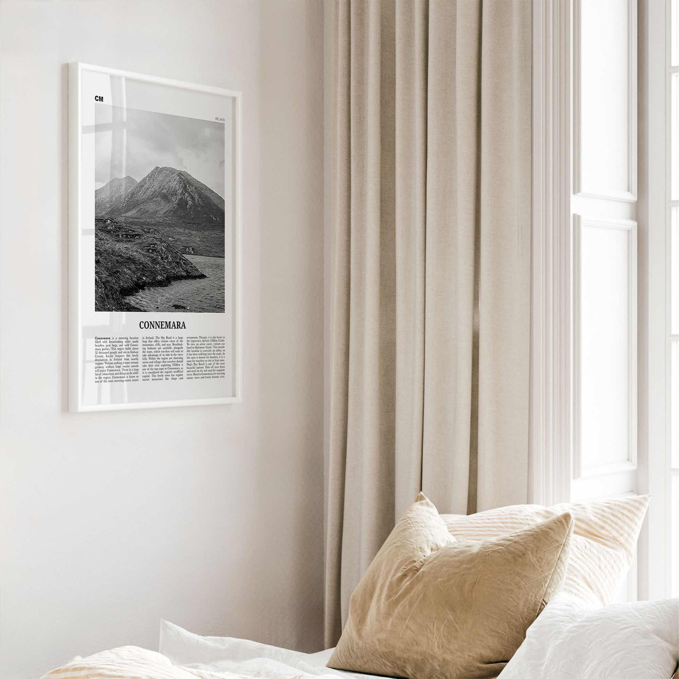 Connemara Print Black and White, Connemara Wall Art, Connemara Poster, Connemara Photo, Connemara Wall Décor, Connemara Map, Ireland