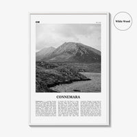 Connemara Print Black and White, Connemara Wall Art, Connemara Poster, Connemara Photo, Connemara Wall Décor, Connemara Map, Ireland