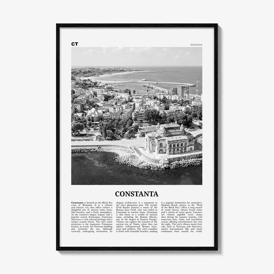 Constanta Print Black and White, Constanta Wall Art, Constanta Poster, Constanta Photo, Constanta Wall Décor, Constanta Map, Romania
