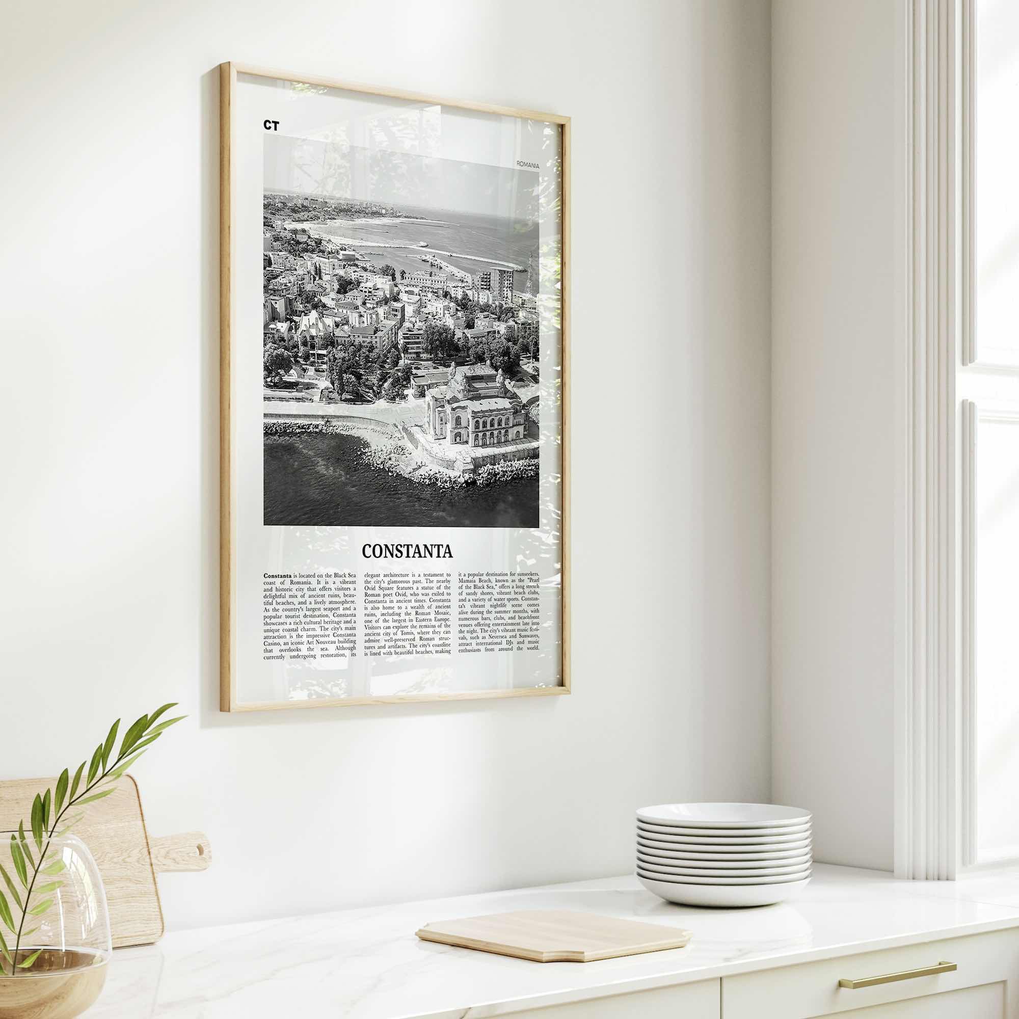 Constanta Print Black and White, Constanta Wall Art, Constanta Poster, Constanta Photo, Constanta Wall Décor, Constanta Map, Romania
