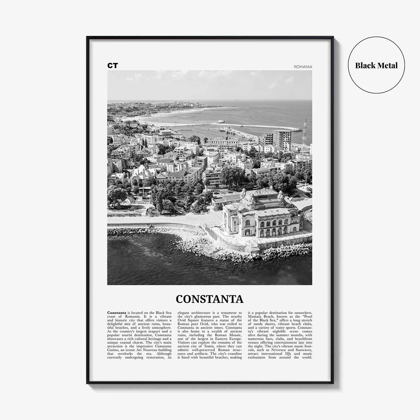 Constanta Print Black and White, Constanta Wall Art, Constanta Poster, Constanta Photo, Constanta Wall Décor, Constanta Map, Romania