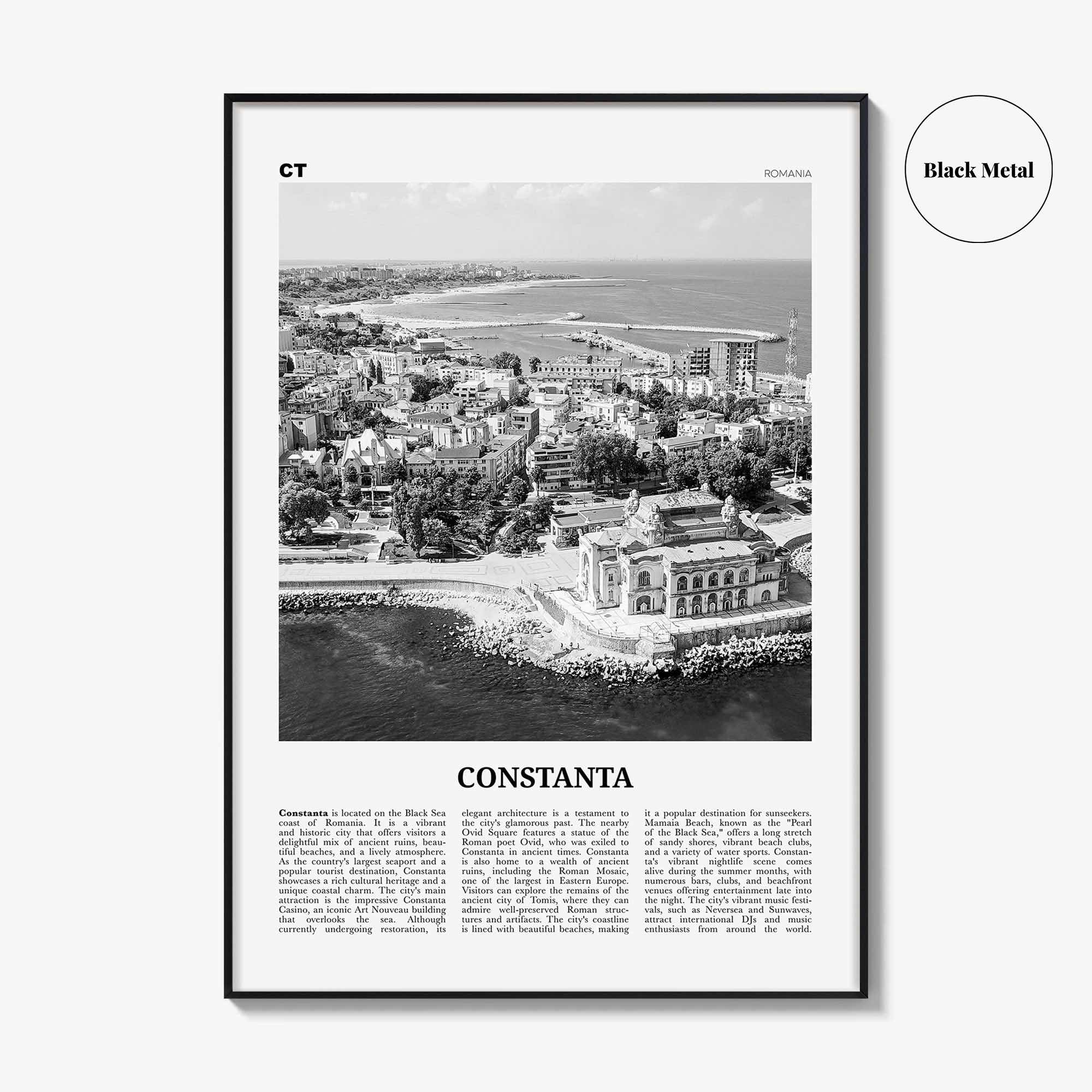Constanta Print Black and White, Constanta Wall Art, Constanta Poster, Constanta Photo, Constanta Wall Décor, Constanta Map, Romania