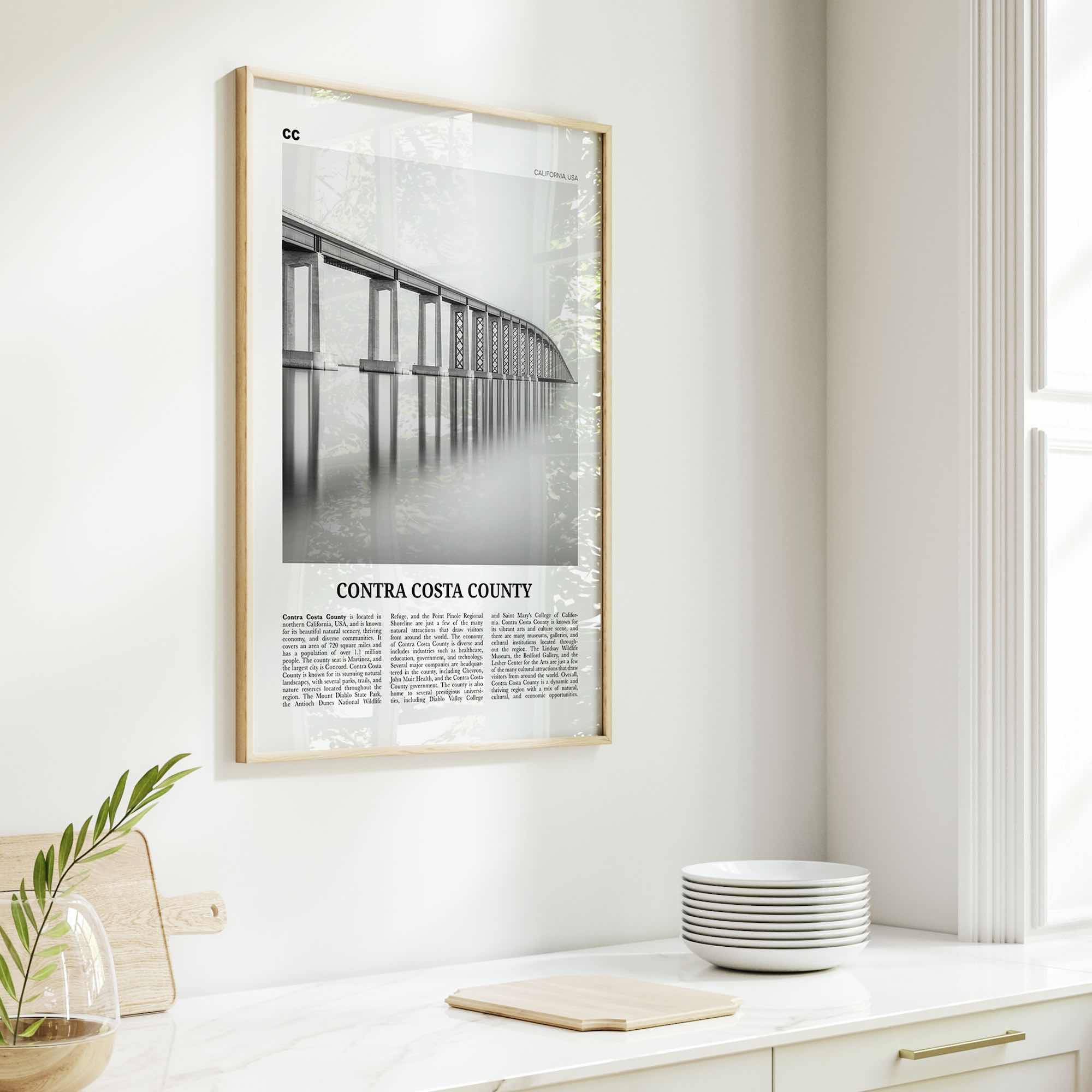 Contra Costa County Print Black and White, Contra Costa Wall Art, Contra Costa Poster, Contra Costa Photo, Contra Costa Wall Décor