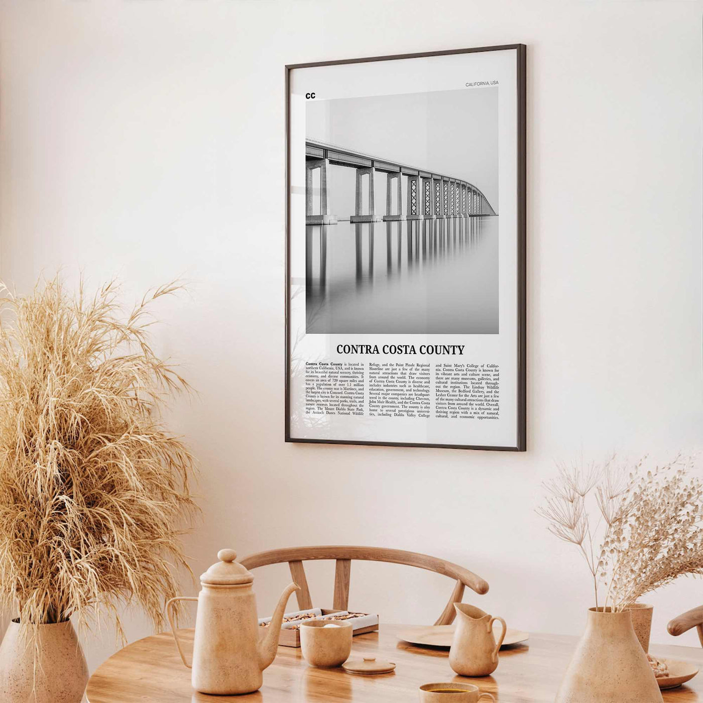 Contra Costa County Print Black and White, Contra Costa Wall Art, Contra Costa Poster, Contra Costa Photo, Contra Costa Wall Décor