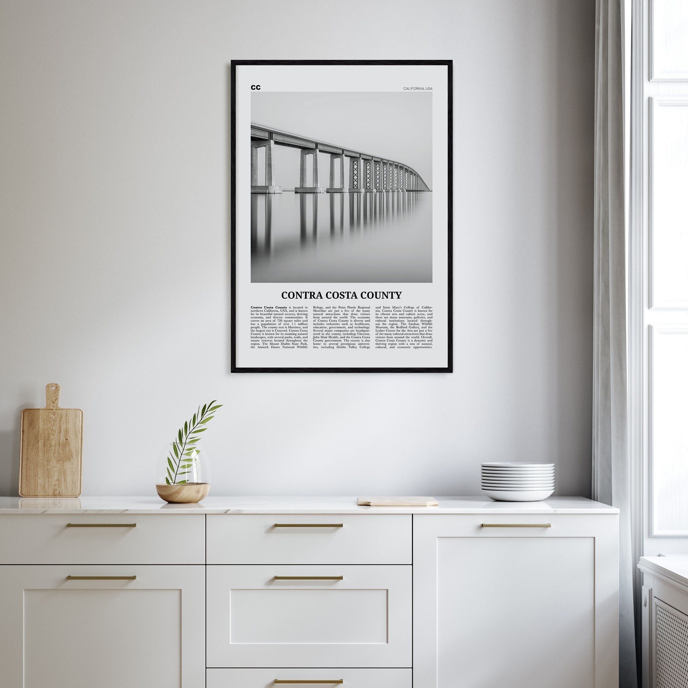 Contra Costa County Travel B&W Poster
