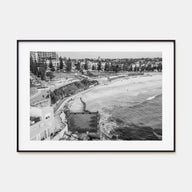 Coogee Beach Landscape B&W Poster