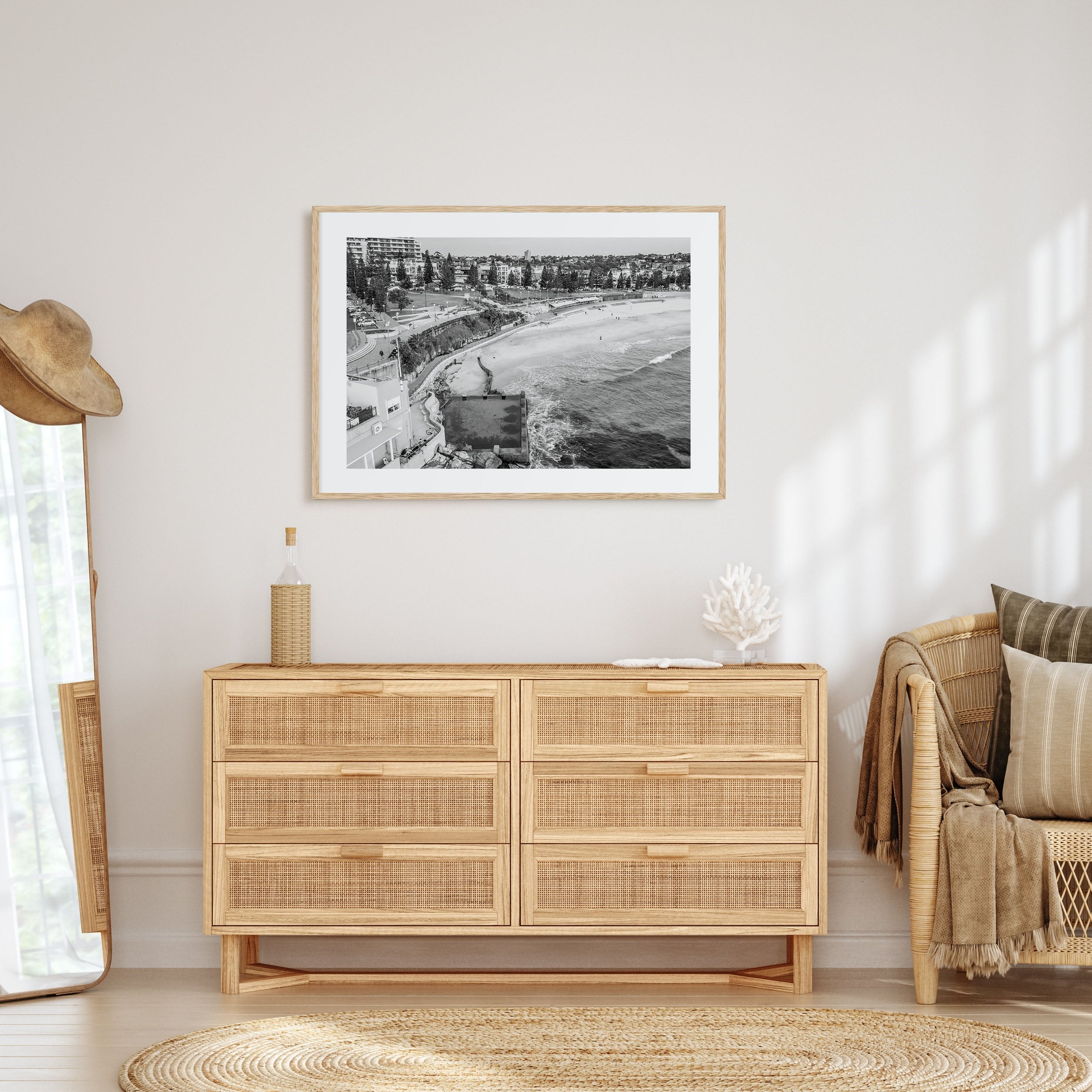 Coogee Beach Landscape B&W Poster