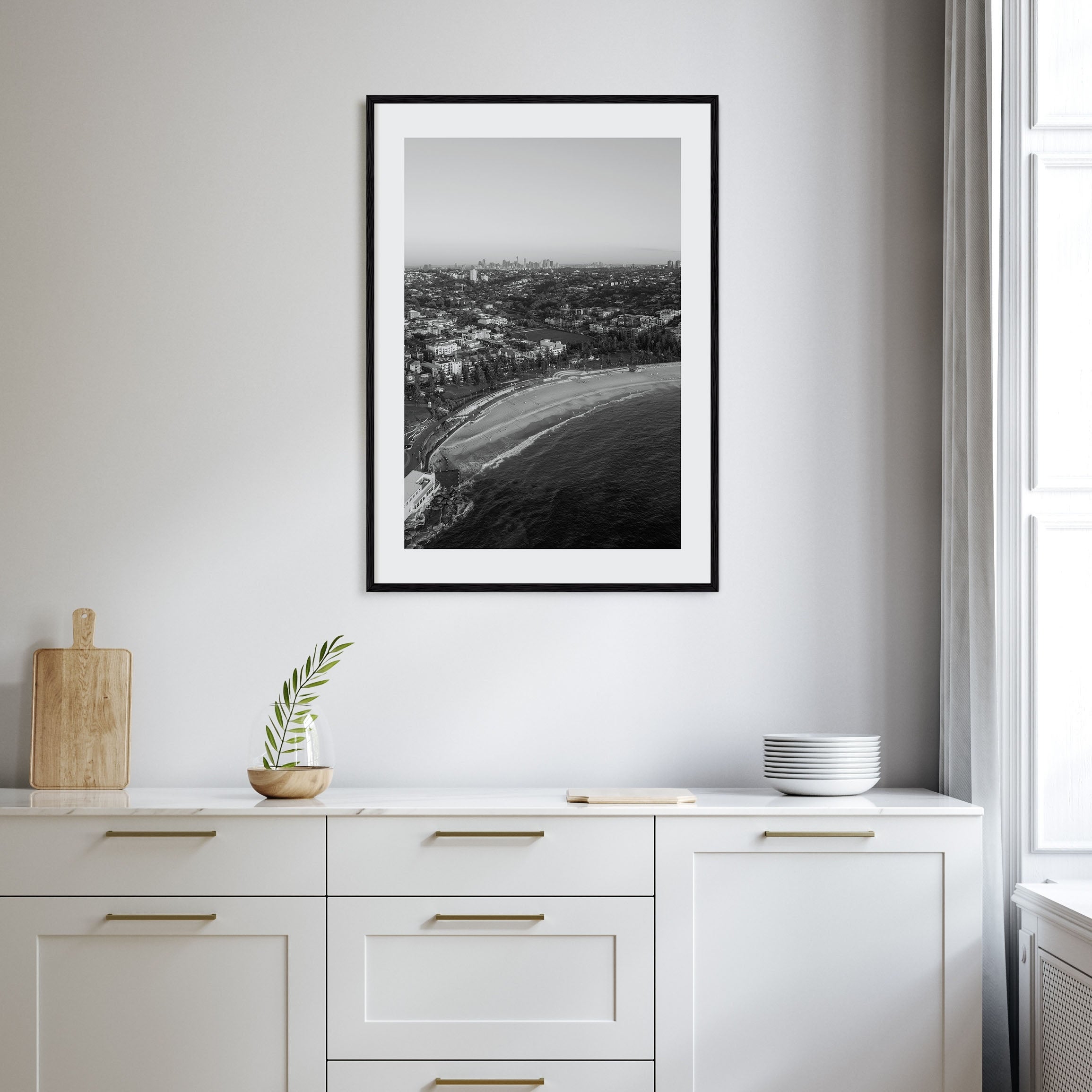 Coogee Beach Photo B&W Poster