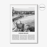 Coogee Beach Print Black and White No 1, Coogee Beach Wall Art, Coogee Beach Poster, Coogee Beach Photo, New South Wales, Australia