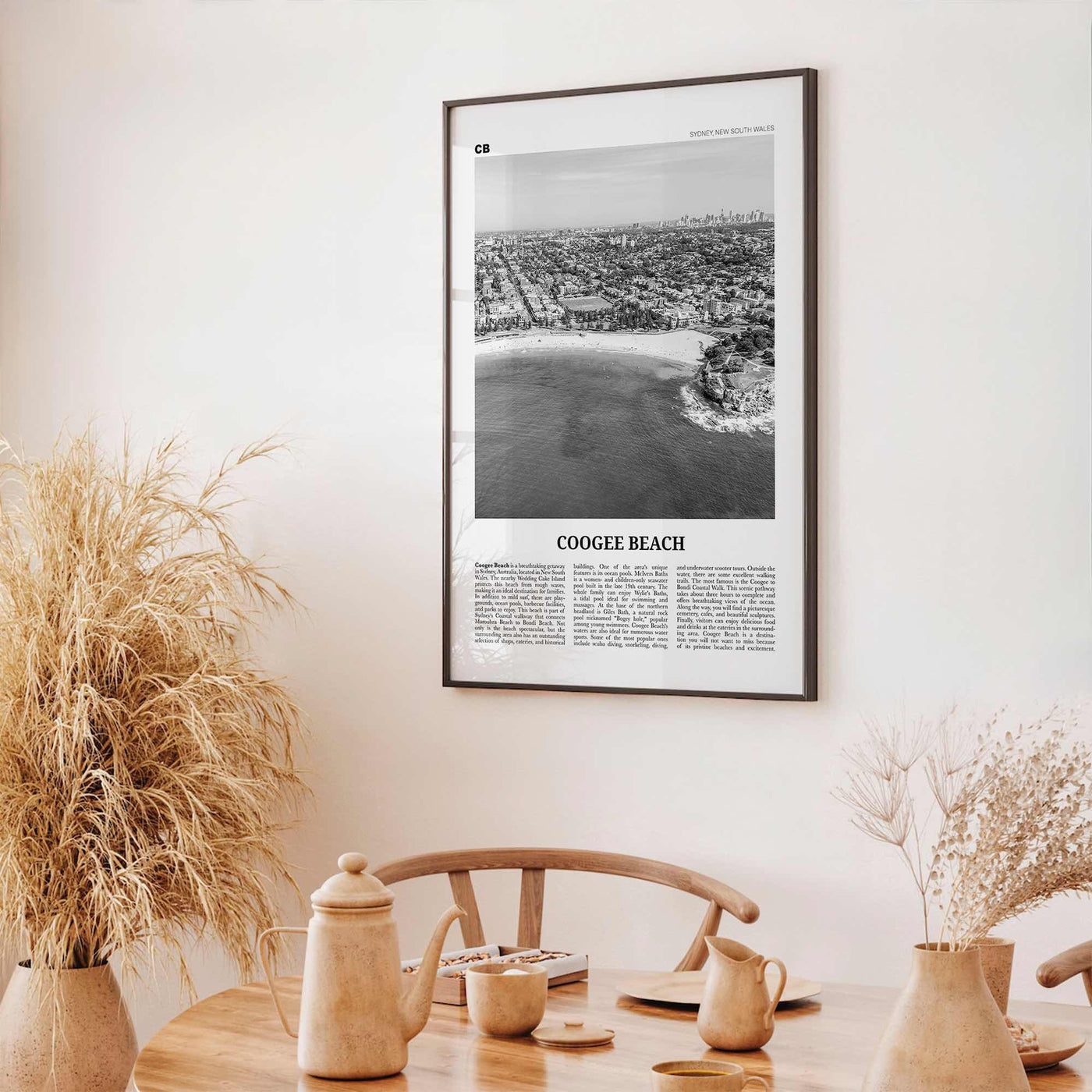 Coogee Beach Print Black and White No 2, Coogee Beach Wall Art, Coogee Beach Poster, Coogee Beach Photo, Coogee Beach Décor, Coogee Beach