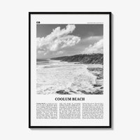 Coolum Beach Print Black and White, Coolum Beach Wall Art, Coolum Beach Poster, Coolum Beach Photo, Coolum Beach Décor, Coolum Beach Map