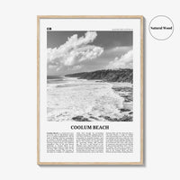 Coolum Beach Print Black and White, Coolum Beach Wall Art, Coolum Beach Poster, Coolum Beach Photo, Coolum Beach Décor, Coolum Beach Map