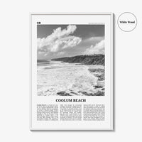 Coolum Beach Print Black and White, Coolum Beach Wall Art, Coolum Beach Poster, Coolum Beach Photo, Coolum Beach Décor, Coolum Beach Map