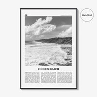 Coolum Beach Print Black and White, Coolum Beach Wall Art, Coolum Beach Poster, Coolum Beach Photo, Coolum Beach Décor, Coolum Beach Map