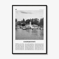 Cooperstown Print Black and White, Cooperstown Wall Art, Cooperstown Poster, Cooperstown Photo, Cooperstown Wall Décor, New York, USA