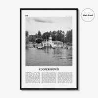 Cooperstown Print Black and White, Cooperstown Wall Art, Cooperstown Poster, Cooperstown Photo, Cooperstown Wall Décor, New York, USA