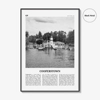 Cooperstown Print Black and White, Cooperstown Wall Art, Cooperstown Poster, Cooperstown Photo, Cooperstown Wall Décor, New York, USA