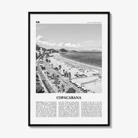 Copacabana Print Black and White, Copacabana Wall Art, Copacabana Poster, Copacabana Photo, Copacabana Map, Rio de Janeiro, Brazil