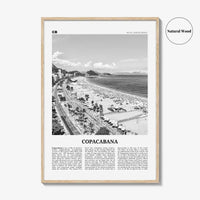 Copacabana Print Black and White, Copacabana Wall Art, Copacabana Poster, Copacabana Photo, Copacabana Map, Rio de Janeiro, Brazil