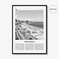 Copacabana Print Black and White, Copacabana Wall Art, Copacabana Poster, Copacabana Photo, Copacabana Map, Rio de Janeiro, Brazil