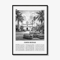 Copan Ruinas Print Black and White, Copan Ruinas Wall Art, Copán Ruinas Poster, Copán Ruinas Photo, Copán Ruinas Wall Décor, Honduras