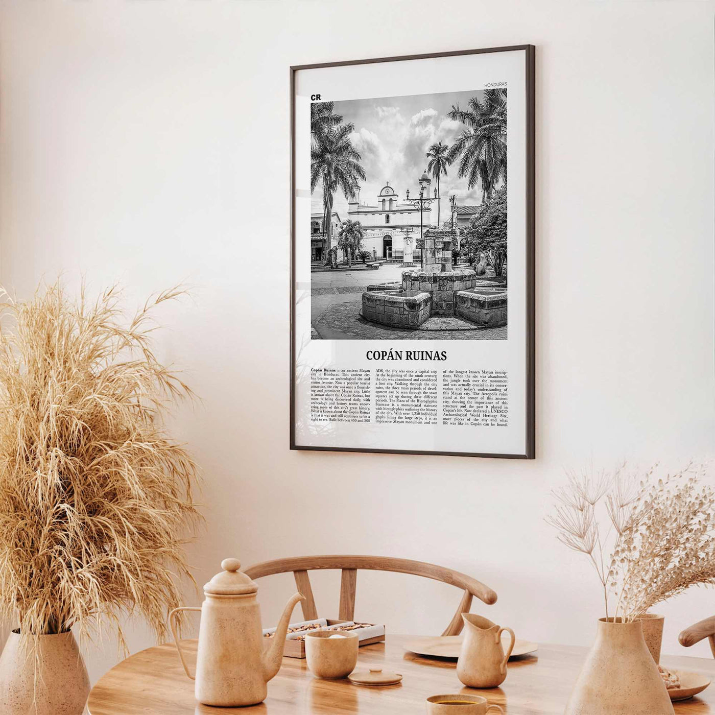 Copan Ruinas Print Black and White, Copan Ruinas Wall Art, Copán Ruinas Poster, Copán Ruinas Photo, Copán Ruinas Wall Décor, Honduras