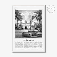 Copan Ruinas Print Black and White, Copan Ruinas Wall Art, Copán Ruinas Poster, Copán Ruinas Photo, Copán Ruinas Wall Décor, Honduras