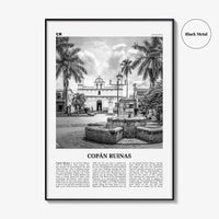 Copan Ruinas Print Black and White, Copan Ruinas Wall Art, Copán Ruinas Poster, Copán Ruinas Photo, Copán Ruinas Wall Décor, Honduras