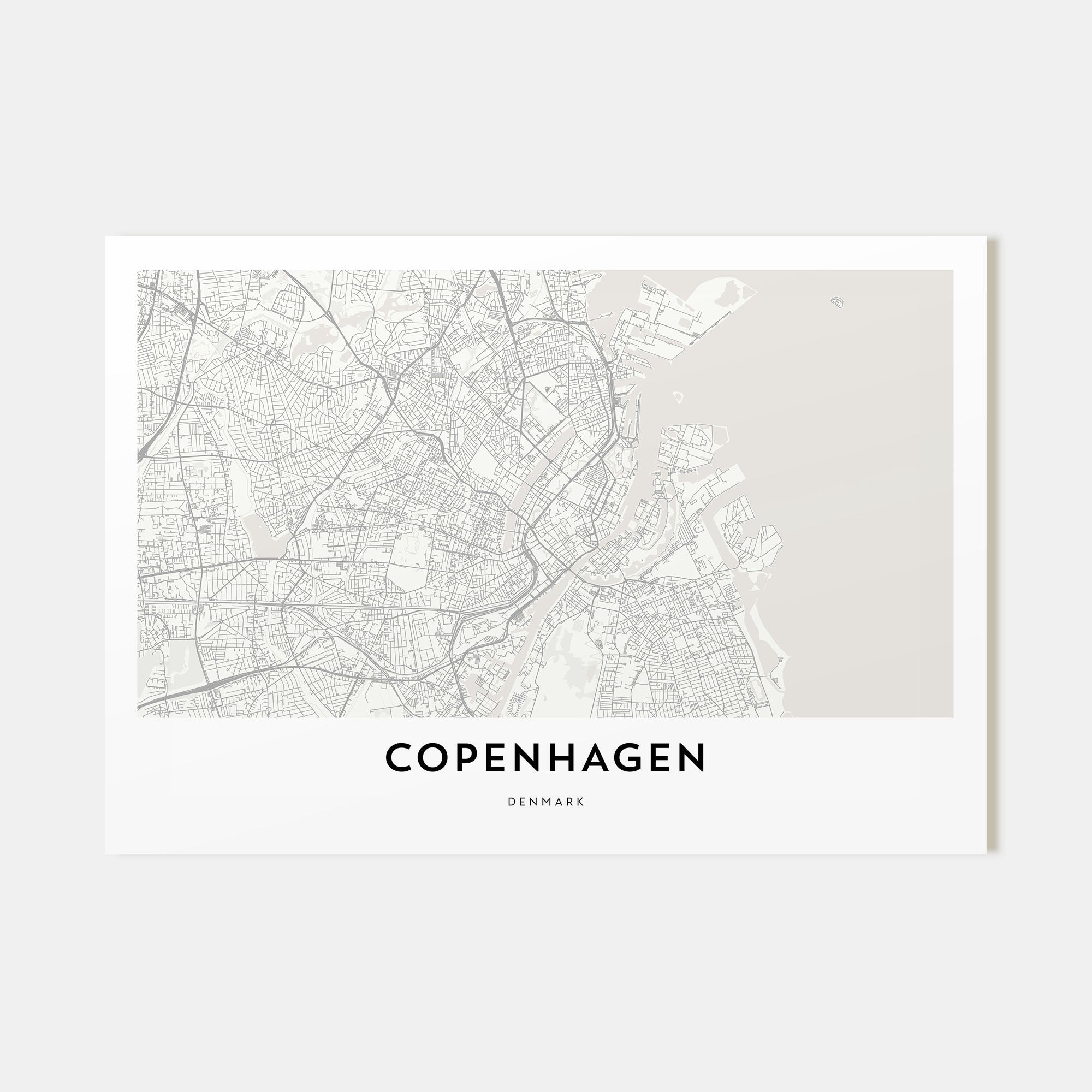 Copenhagen Map Landscape Poster