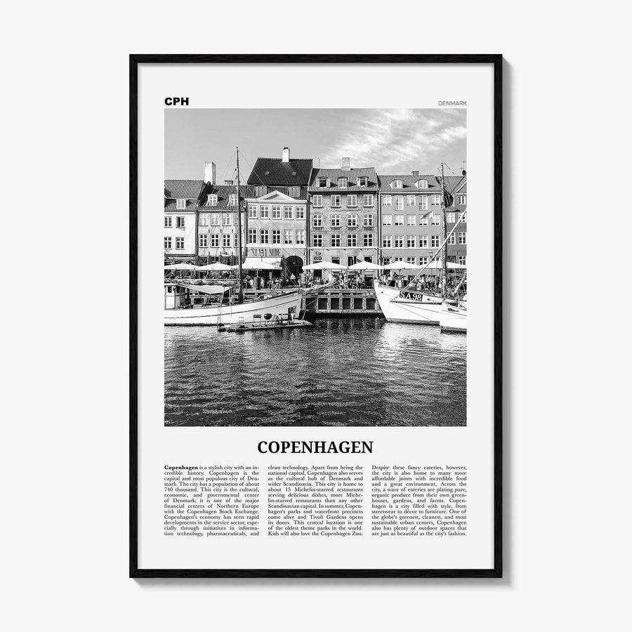 Copenhagen Print Black and White No 1, Copenhagen Wall Art, Copenhagen Poster, Copenhagen Photo, København, Danmark, Denmark, Europe