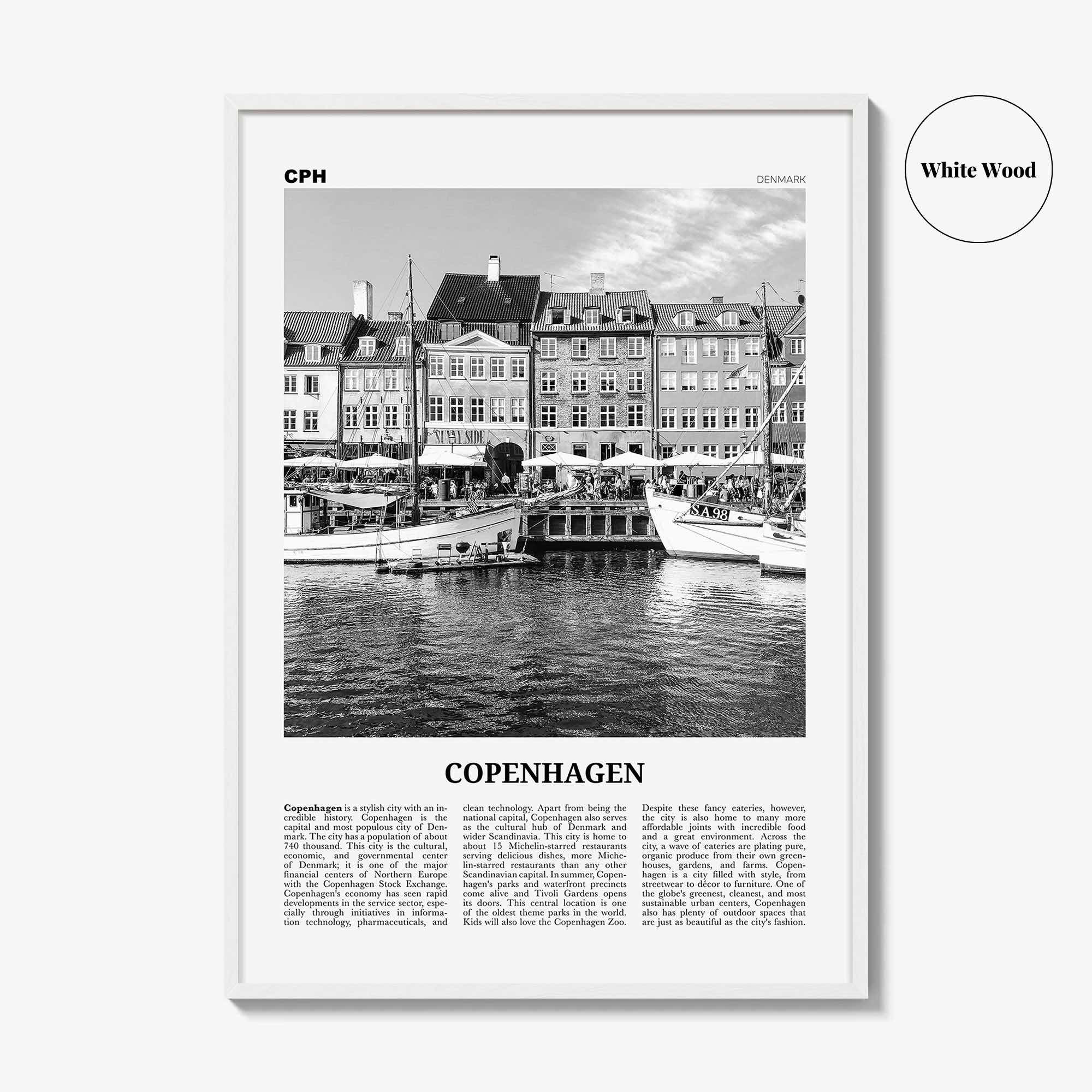 Copenhagen Print Black and White No 1, Copenhagen Wall Art, Copenhagen Poster, Copenhagen Photo, København, Danmark, Denmark, Europe