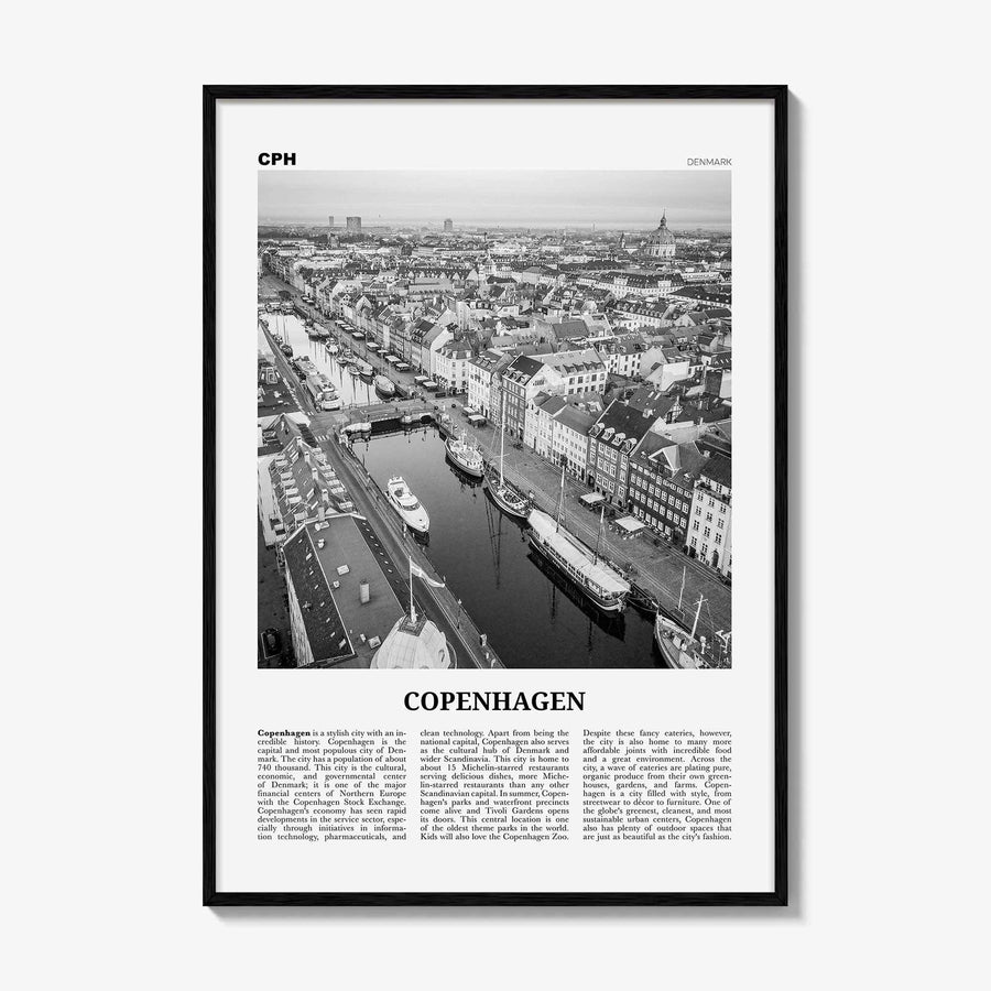 Copenhagen Print Black and White No 2, Copenhagen Wall Art, Copenhagen Poster, Copenhagen Photo, København, Danmark, Denmark, Europe