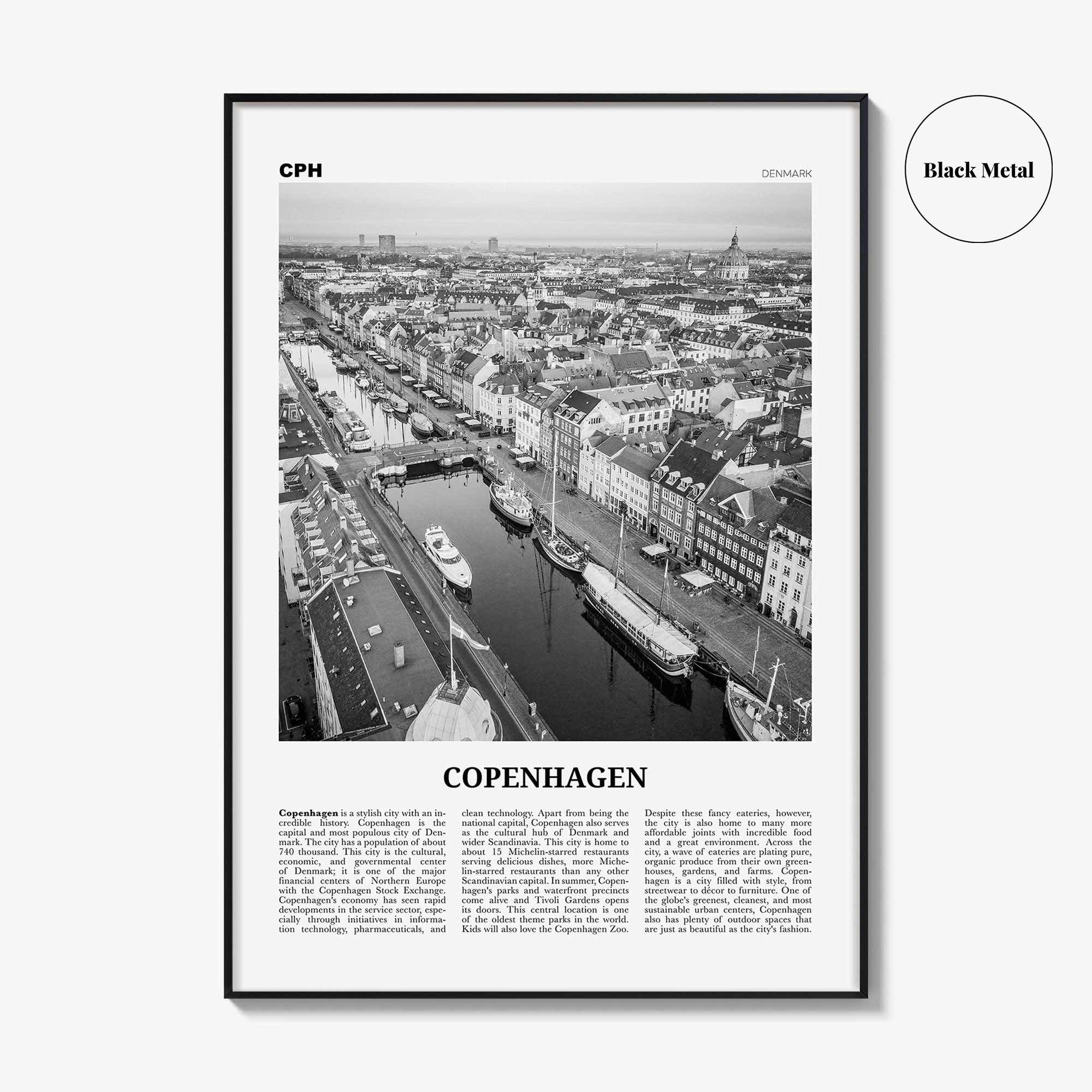 Copenhagen Print Black and White No 2, Copenhagen Wall Art, Copenhagen Poster, Copenhagen Photo, København, Danmark, Denmark, Europe
