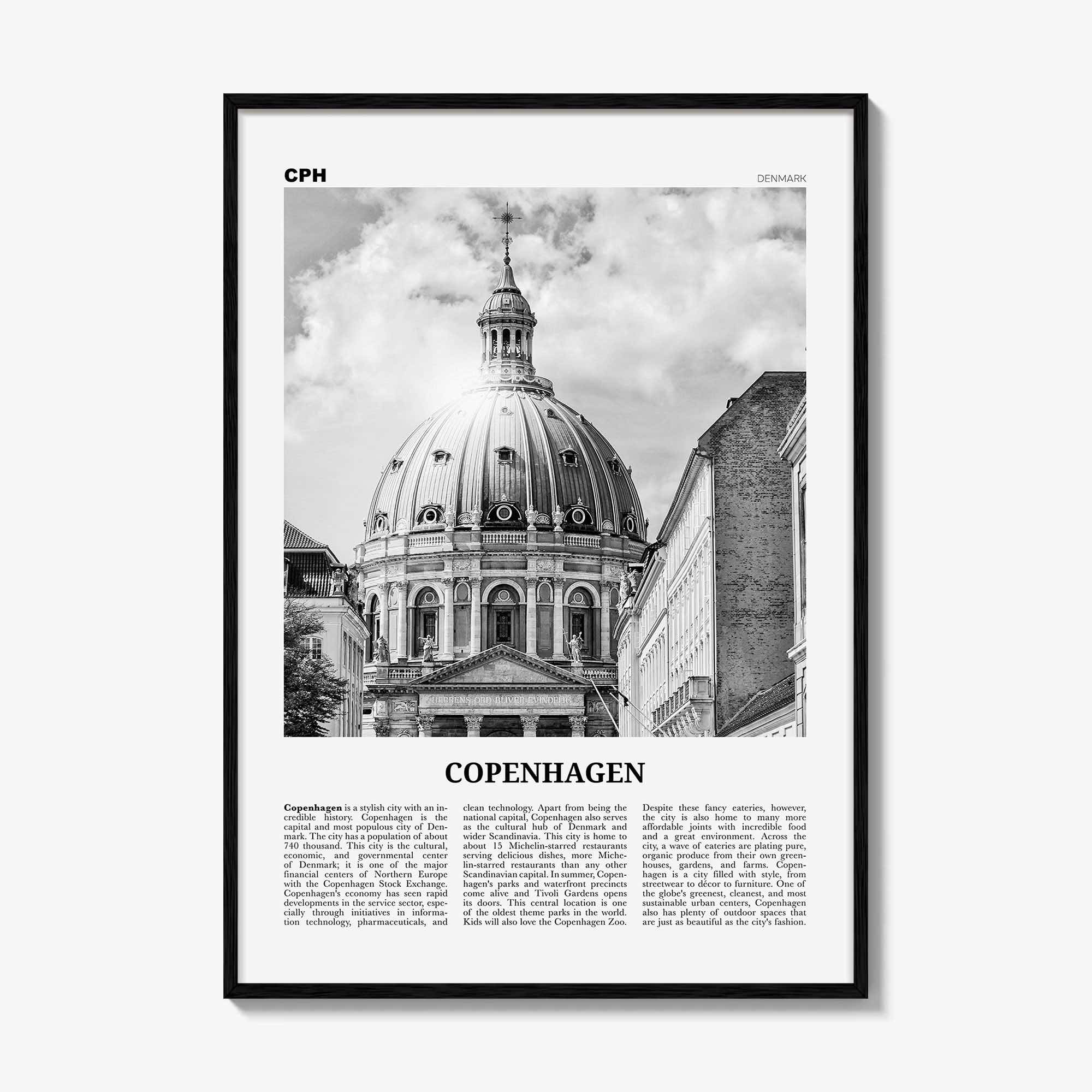 Copenhagen Print Black and White No 3, Copenhagen Wall Art, Copenhagen Poster, Copenhagen Photo, København, Danmark, Denmark, Europe