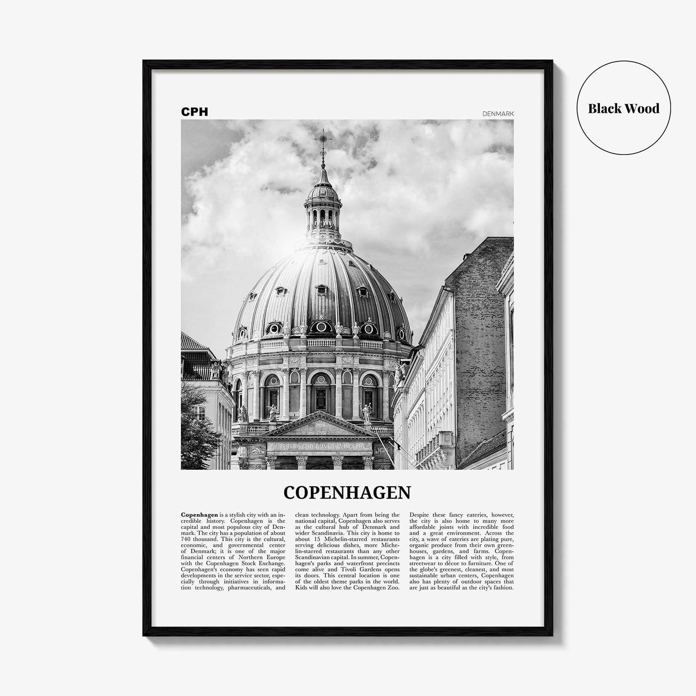 Copenhagen Print Black and White No 3, Copenhagen Wall Art, Copenhagen Poster, Copenhagen Photo, København, Danmark, Denmark, Europe