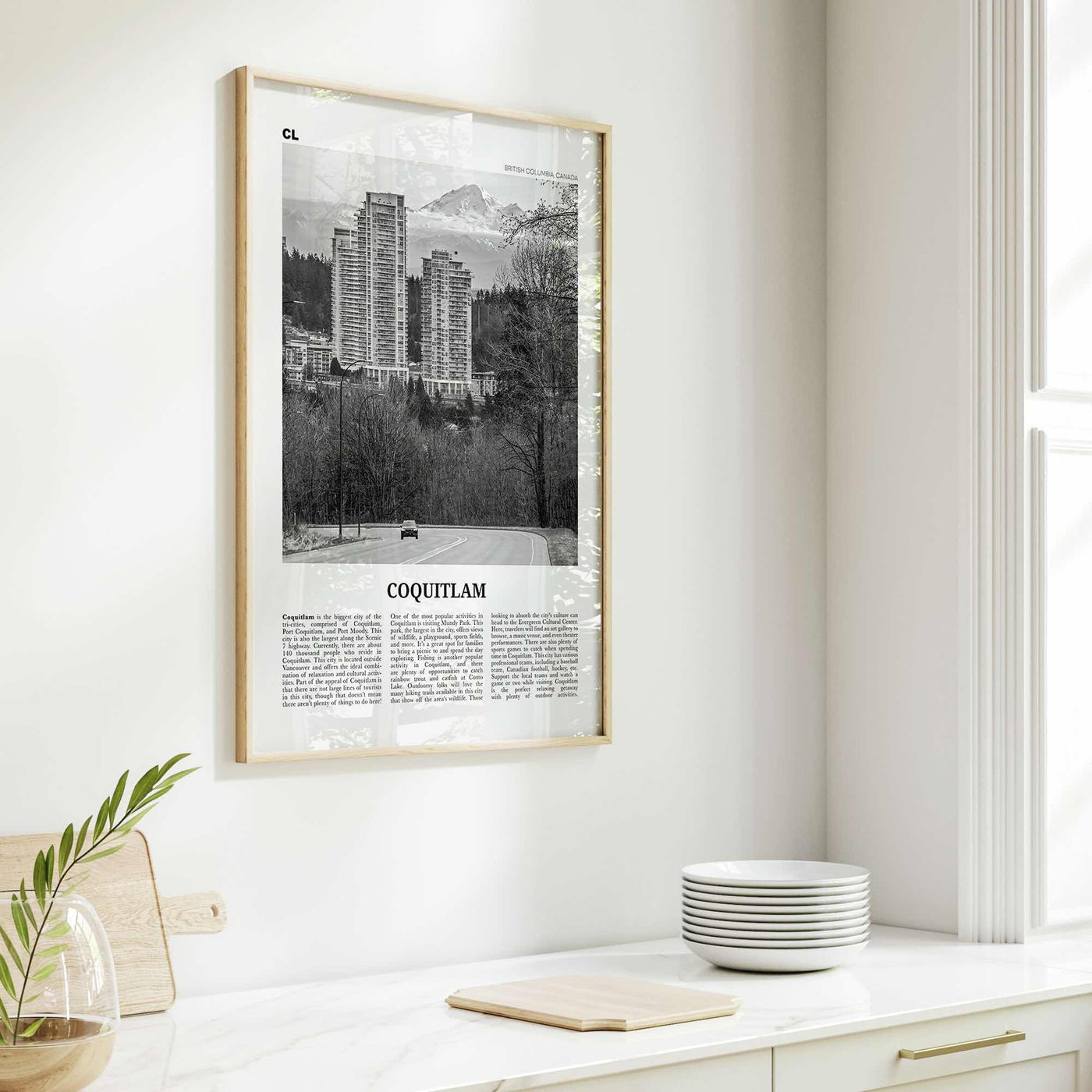 Coquitlam Print Black and White No 1, Coquitlam Wall Art, Coquitlam Poster, Coquitlam Photo, Coquitlam Wall Décor, Coquitlam Map Canada