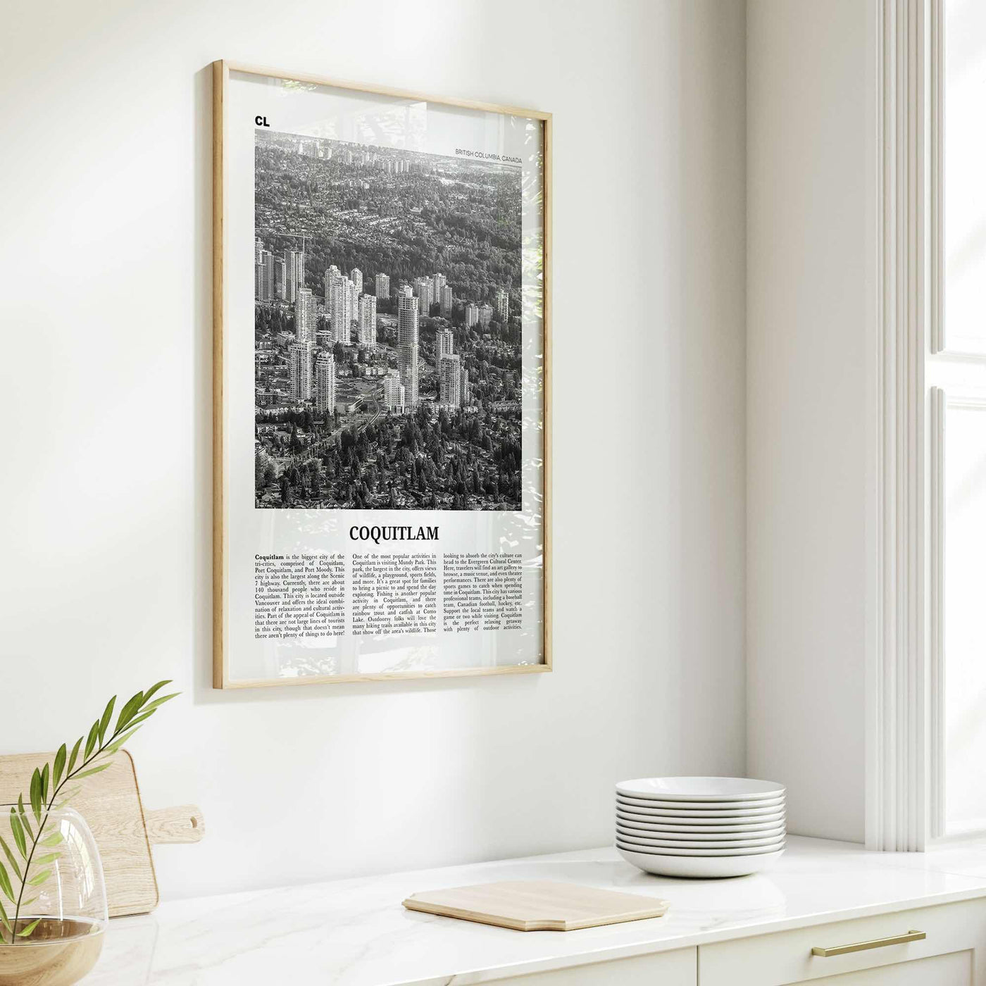 Coquitlam Print Black and White No 2, Coquitlam Wall Art, Coquitlam Poster, Coquitlam Photo, Coquitlam Wall Décor, Coquitlam Map, Canada