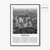 Coquitlam Print Black and White No 2, Coquitlam Wall Art, Coquitlam Poster, Coquitlam Photo, Coquitlam Wall Décor, Coquitlam Map, Canada