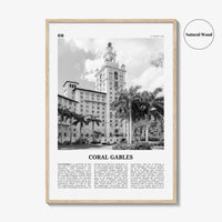 Coral Gables Print Black and White, Coral Gables Wall Art, Coral Gables Poster, Coral Gables Photo, Coral Gables Wall Décor, Florida, USA