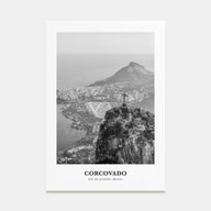 Corcovado Portrait B&W Poster