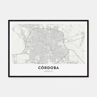 Córdoba, Argentina Map Landscape Poster