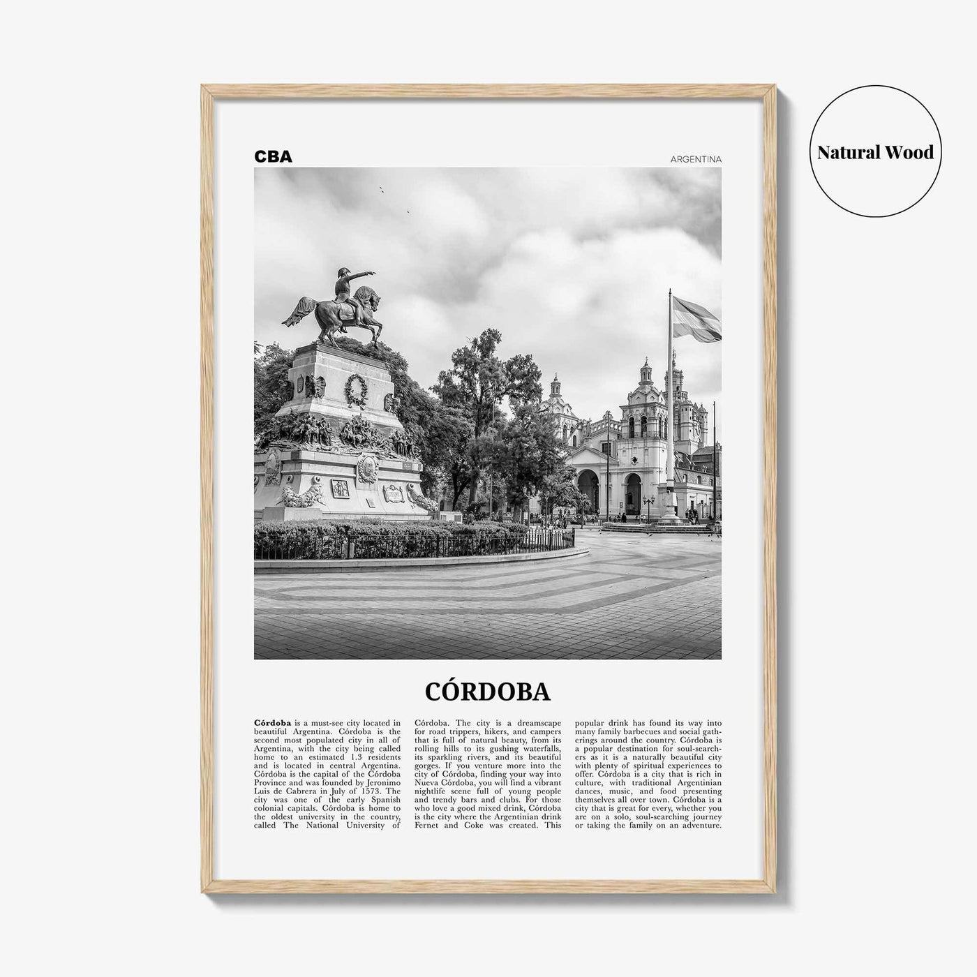 Cordoba Print Black and White Argentina, Córdoba Wall Art, Córdoba Poster, Córdoba Photo, Córdoba Wall Décor, Ciudad de Córdoba