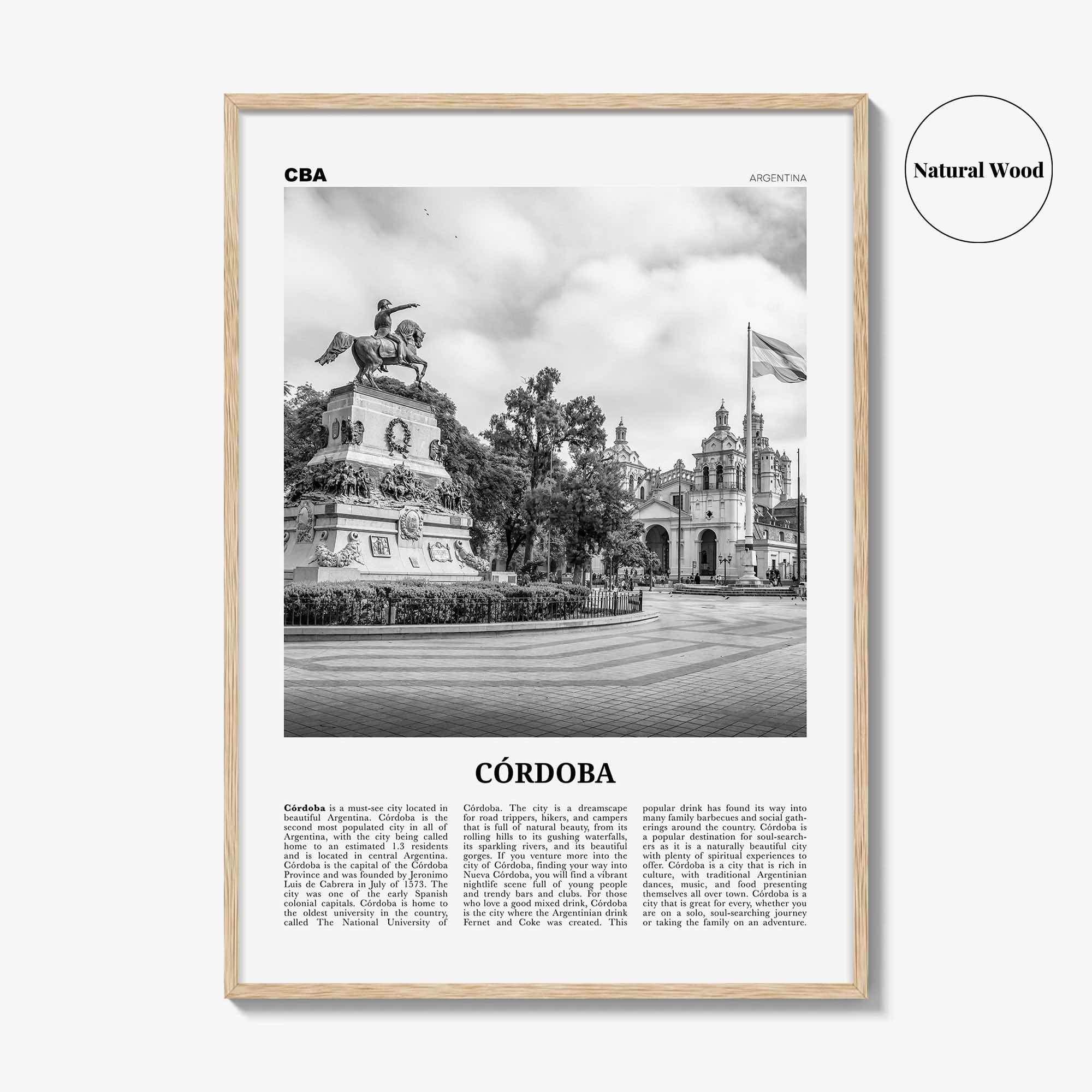 Cordoba Print Black and White Argentina, Córdoba Wall Art, Córdoba Poster, Córdoba Photo, Córdoba Wall Décor, Ciudad de Córdoba