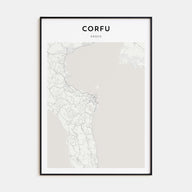 Corfu Map Portrait Poster