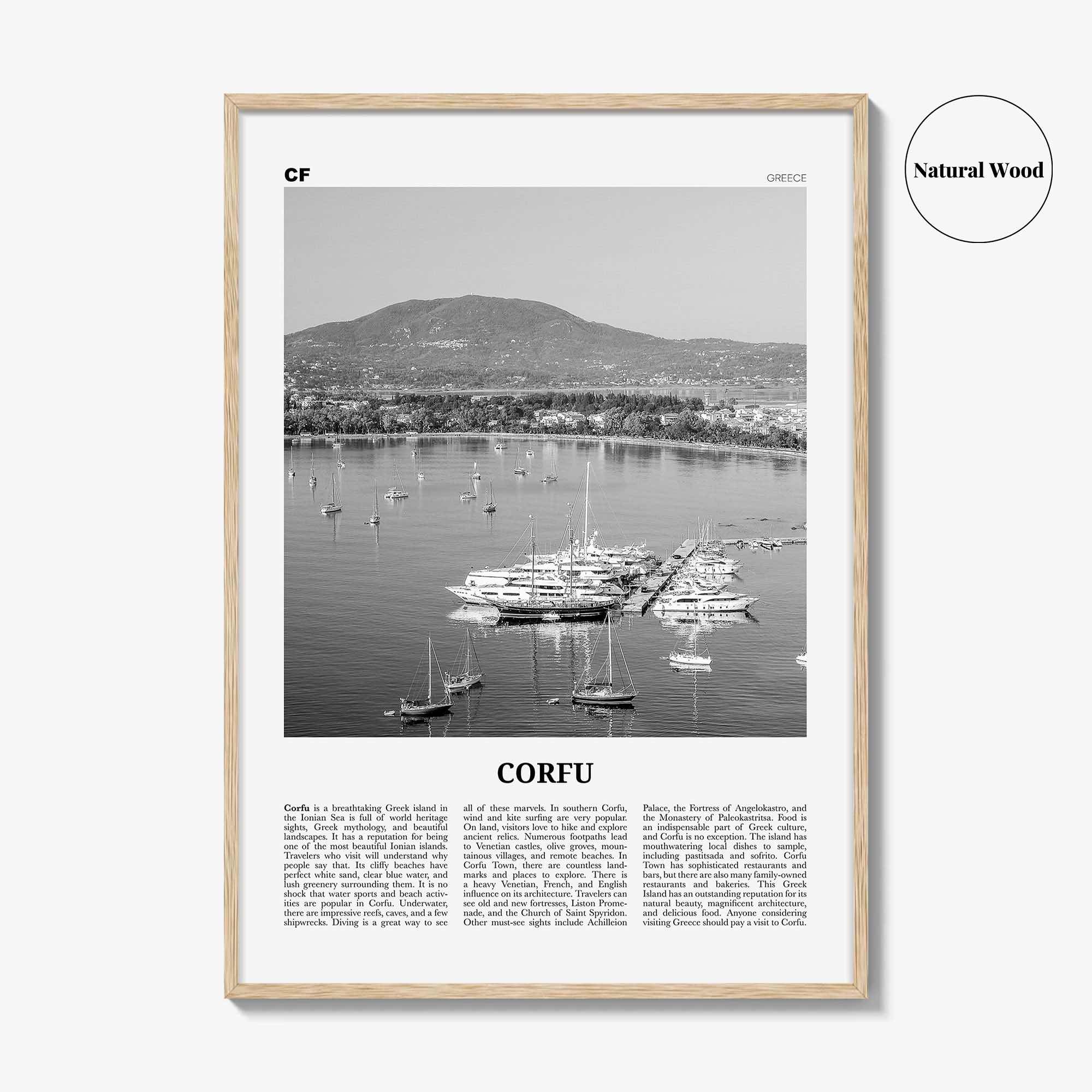Corfu Print Black and White, Corfu Wall Art, Corfu Poster, Corfu Photo, Corfu Wall Décor, Kerkyra, Κέρκυρα, Greece, Ionian Islands