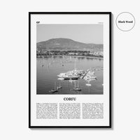 Corfu Print Black and White, Corfu Wall Art, Corfu Poster, Corfu Photo, Corfu Wall Décor, Kerkyra, Κέρκυρα, Greece, Ionian Islands
