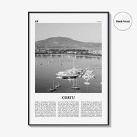 Corfu Print Black and White, Corfu Wall Art, Corfu Poster, Corfu Photo, Corfu Wall Décor, Kerkyra, Κέρκυρα, Greece, Ionian Islands