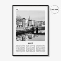 Cork Print Black and White, Cork Wall Art, Cork Poster, Cork Photo, Cork Wall Décor, Corcaigh, Ireland, Munster