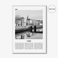 Cork Print Black and White, Cork Wall Art, Cork Poster, Cork Photo, Cork Wall Décor, Corcaigh, Ireland, Munster