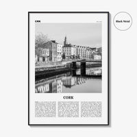 Cork Print Black and White, Cork Wall Art, Cork Poster, Cork Photo, Cork Wall Décor, Corcaigh, Ireland, Munster